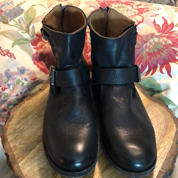 FRYE size 6.5 Tyler Engineer Moto Black Leather Boot Motorcycle Buckle $178 NEW - Picture 6 of 16